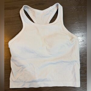 lululemon athletica Women's White Ribbed Racerback Tank Top